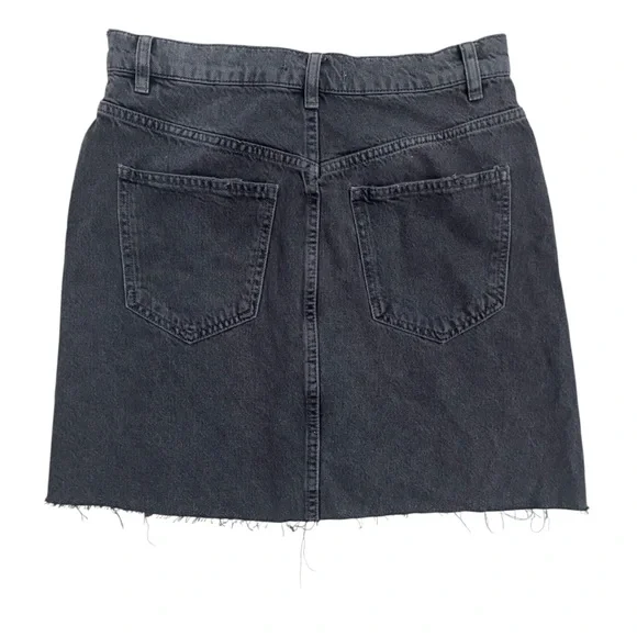 We The Free Black Denim Mini Skirt with Raw Hem 0B920063 NWT Size 27 - Picture 3 of 10